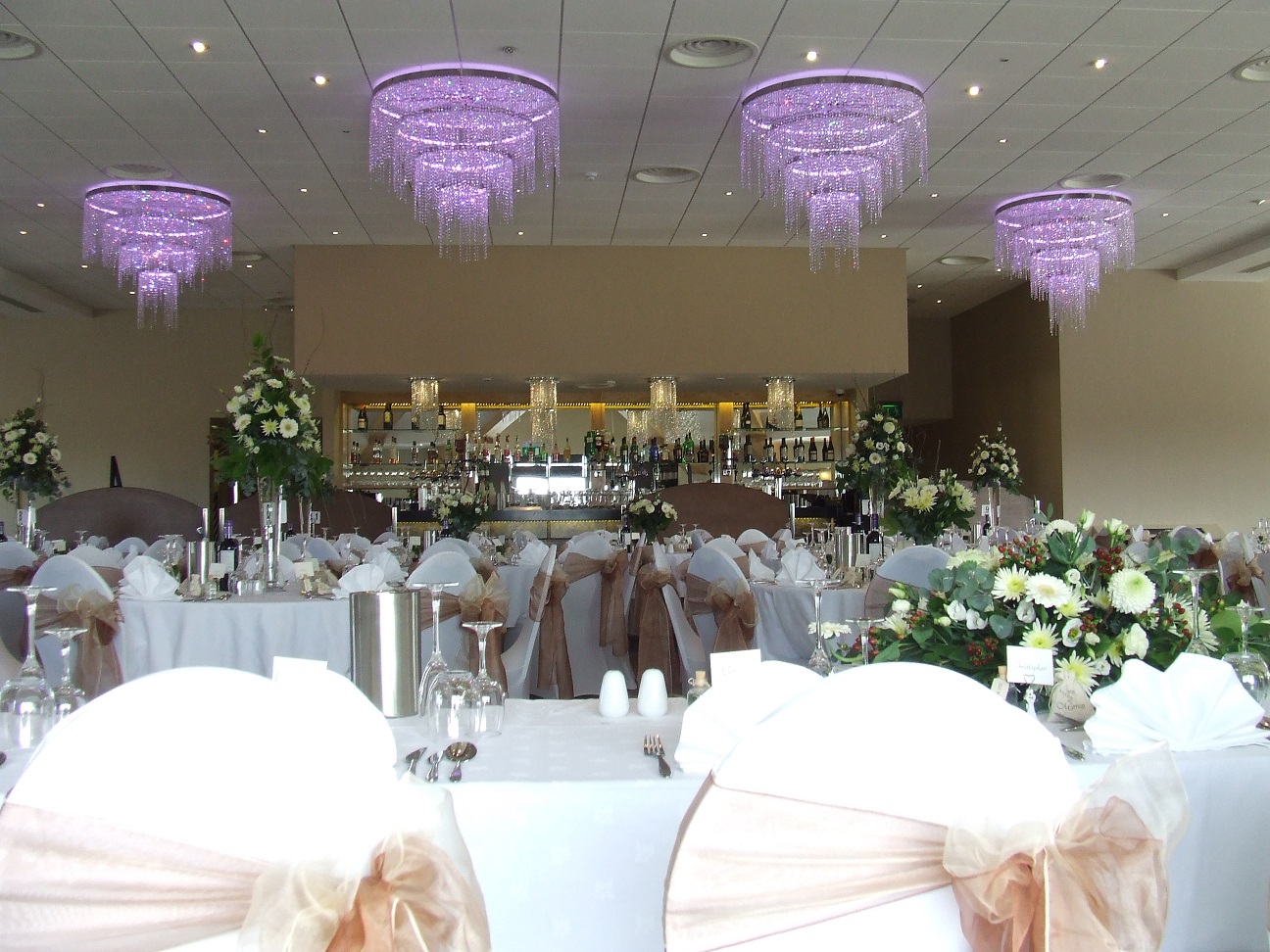 Whitehaven Golf Club function room dressed for an event